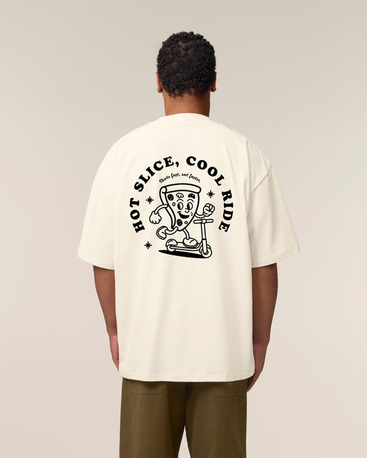 T-Shirt High Neck Backprint Pizza Rider