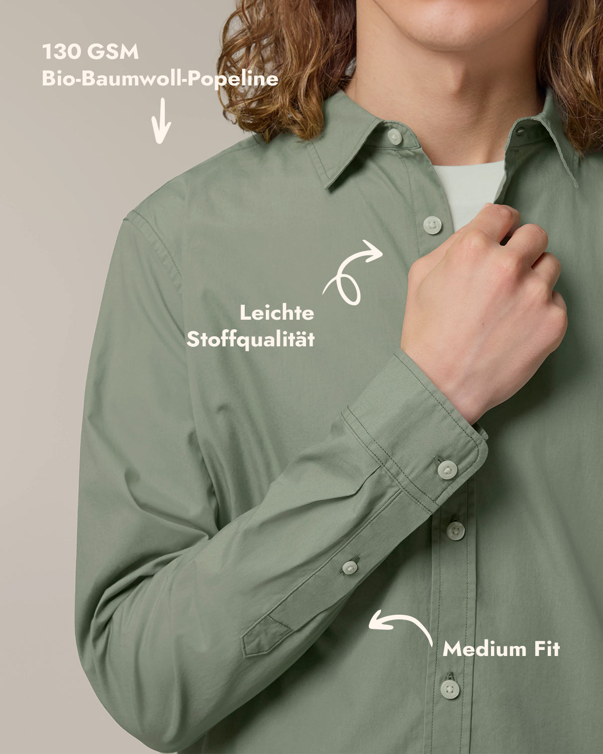 Herren Hemd Green Heart Stick