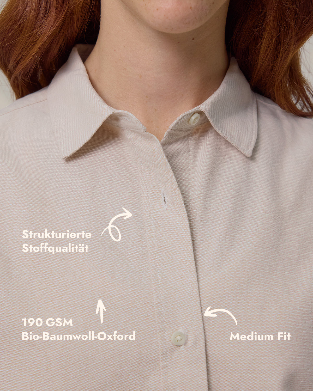 Damen Oxford Hemd Teddy Stick