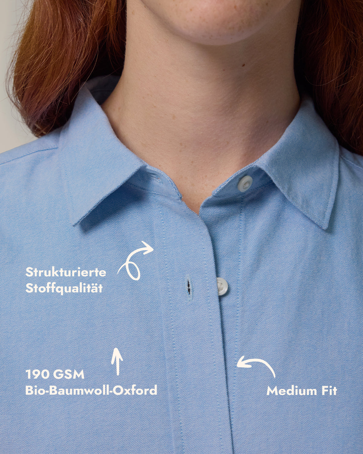 Damen Oxford Hemd Smiley Stick